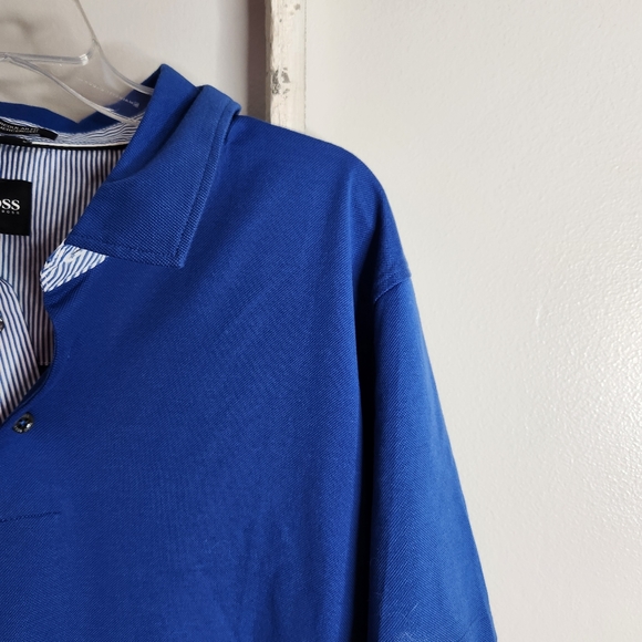 Hugo Boss Polo mens XXL cobalt blue short sleeve 100% cotton - Picture 5 of 6